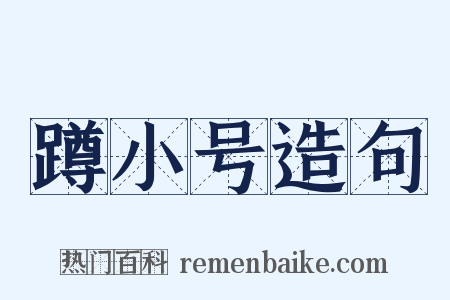 蹲小号造句是什么意思的图片